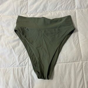 Aerie Olive Green High-Waisted Bikini Bottoms